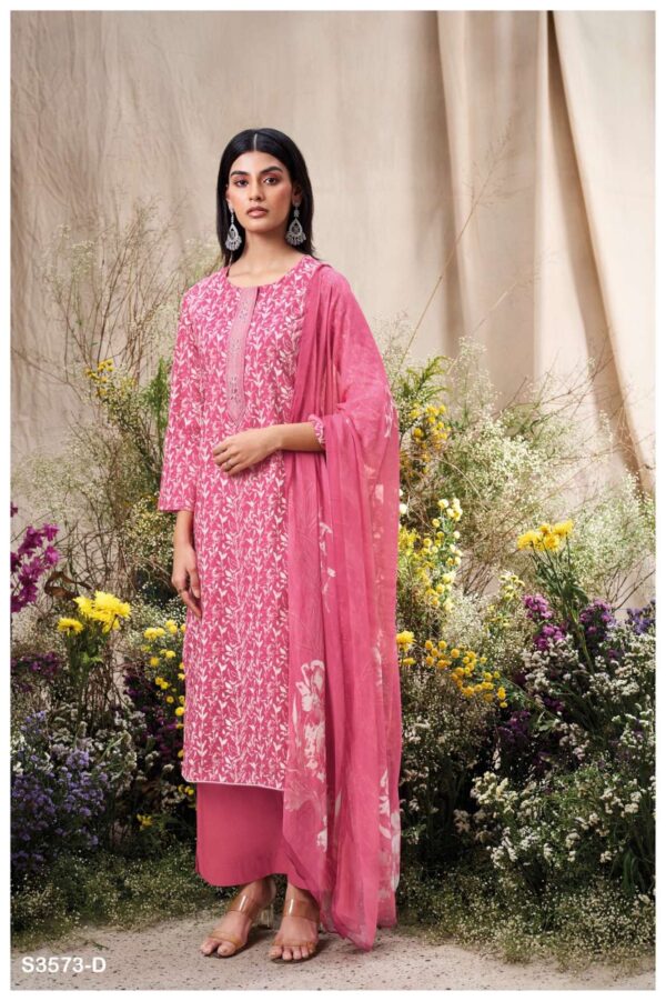 ganga - johitha 3573   ganga johitha 3573 cotton print with embroidered casual wear suit supplier 5 2025 05 27 16 52 47.jpg ganga johitha 3573 cotton print with embroidered casual wear suit supplier  Catalogue Name : 27th May 2025 Name of Product : ganga - johitha 3573  No of Design : 4 Piece (MOQ : 1 Set) Product Rate Per Piece : ₹ 1235 / Per Piece Product Full Catalogue Rate : ₹ 4940 (GST Extra) Full Catalogue Weight : 4 KG Product Type & Size: unstitched Product Details: 
					 GANGA
Presents

JONITHA 3573

TOP
PREMIUM COTTON PRINTED WITH EMBROIDERY, CROCHET LACE ON DAMAN.

воТТом
PREMIUM COTTON SOLID COLOR

DUPATTA
PREMIUM PURE CHIFFON PRINTED.

RATE:
1235/-