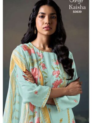 ganga - kaisha 3639   ganga kaisha 3639 bemberg silk hand embroidery with digital printed suit supplier surat 2025 05 29 1.jpeg