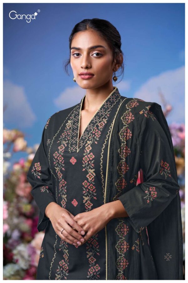 ganga -  lily 3610   ganga lily 3610 designer party wear cotton embroidred salwar kameez wholesaler 4 2025 05 21 16 54 29.jpg ganga lily 3610 designer party wear cotton embroidred salwar kameez wholesaler  Catalogue Name : 21st May 2025 Name of Product : ganga -  lily 3610  No of Design : 4 Piece (MOQ : 1 Set) Product Rate Per Piece : ₹ 1560 / Per Piece Product Full Catalogue Rate : ₹ 6240 (GST Extra) Full Catalogue Weight : 4 KG Product Type & Size: unstitched Product Details: 
					 GANGA
Presents

LILY 3610

TOP
PREMIUM COTTON PRINTED WITH HAND EMBROIDERY, HAND WORK, CROCHET LACE ON DAMAN.

воТтоМ
PREMIUM COTTON SOLID COLOR.

DUPATTA
PREMIUM PURE MAL PRINTED WITH
SOLID COLOR BORDER.

RATE:
1560/-