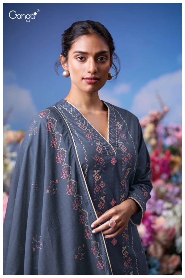 ganga -  lily 3610   ganga lily 3610 designer party wear cotton embroidred salwar kameez wholesaler 7 2025 05 21 16 54 29.jpg ganga lily 3610 designer party wear cotton embroidred salwar kameez wholesaler  Catalogue Name : 21st May 2025 Name of Product : ganga -  lily 3610  No of Design : 4 Piece (MOQ : 1 Set) Product Rate Per Piece : ₹ 1560 / Per Piece Product Full Catalogue Rate : ₹ 6240 (GST Extra) Full Catalogue Weight : 4 KG Product Type & Size: unstitched Product Details: 
					 GANGA
Presents

LILY 3610

TOP
PREMIUM COTTON PRINTED WITH HAND EMBROIDERY, HAND WORK, CROCHET LACE ON DAMAN.

воТтоМ
PREMIUM COTTON SOLID COLOR.

DUPATTA
PREMIUM PURE MAL PRINTED WITH
SOLID COLOR BORDER.

RATE:
1560/-