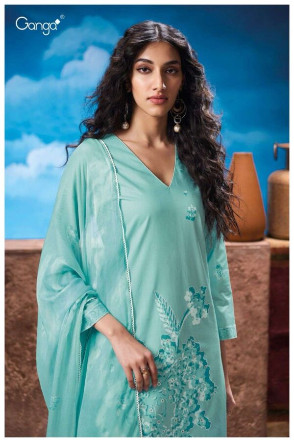 ganga - natalia 3306   ganga natalia 3306 premium cotton hand embroidered unstich salwar kameez buy wholesalers surat 2 2025 03 04 19 00 12.jpg ganga natalia 3306 premium cotton hand embroidered unstich salwar kameez buy wholesalers surat Catalogue Name : 24th May 2025 Name of Product : ganga - natalia 3306   No of Design : 4 Piece (MOQ : 1 Set) Product Rate Per Piece : ₹ 1705 / Per Piece Product Full Catalogue Rate : ₹ 6820 (GST Extra) Full Catalogue Weight : 4 KG Product Type & Size: unstitched Product Details: 
					 GANGA*
Presents
-
*NATALIA 3306*

TOP
PREMIUM COTTON PRINTED WITH HAND EMBROIDERY AND READY
LACE ON DAMAN.

BOTTOM
PREMIUM COTTON SOLID COLOR

DUPATTA
PREMIUM PURE CHIFFON PRINTED
WITH READY LACE FOUR SIDE.

*RATE:*
1705/-