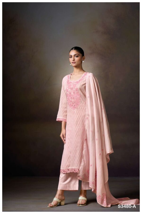 ganga - princy 3480   ganga princy 3480 pure mal fancy handwork with digital printed salwar suit supplier 5 2025 05 30 11 52 56.jpg ganga princy 3480 pure mal fancy handwork with digital printed salwar suit supplier  Catalogue Name : 30th May 2025 Name of Product : ganga - princy 3480  No of Design : 3 Piece (MOQ : 1 Set) Product Rate Per Piece : ₹ 1965 / Per Piece Product Full Catalogue Rate : ₹ 5895 (GST Extra) Full Catalogue Weight : 3 KG Product Type & Size: unstitched Product Details: 
					 GANGA
Presents

PRINCY 3480

TOP
PREMIUM PURE MAL PRINTED WITH EMBROIDERY, HAND WORK, EMBROIDERY LACE ON DAMAN & SLEEVES.

воТТОМ
PREMIUM COTTON SOLID COLOR

DUPATTA
PREMIUM PURE MAL PRINTED WITH CROCHET LACE BORDER.

RATE:
1965/-