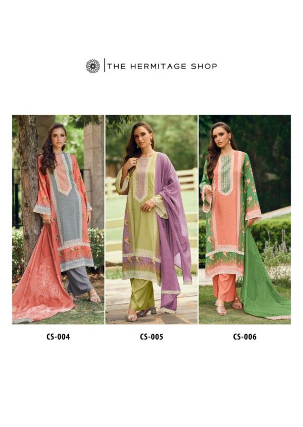 hermitage clothing - cross stitch   hermitage cross stitch 001 006 series cotton embroidered casual wear salwar kameez wholesale surat 13 2025 05 19 16 09 32.jpg hermitage cross stitch 001-006 series cotton embroidered casual wear salwar kameez wholesale surat Catalogue Name : 24th May 2025 Name of Product : hermitage clothing - cross stitch  No of Design : 6 Piece (MOQ : 1 Set) Product Rate Per Piece : ₹ 895 / Per Piece Product Full Catalogue Rate : ₹ 5370 (GST Extra) Full Catalogue Weight : 6 KG Product Type & Size: unstitched Product Details: 
					 CROSS STITCH

BY

THE HERMITAGE SHOP

Fabric
Top - Pure Lawn Cotton  Embroidered 
Top - All over Embroidered Cotton  Lace Work As Per Shown in the pic
Bot -  Pure Reyon 
Dup - Pure Mal - Mal Cotton With Embroidered Cotton  Laces

SET- 06 PCS
PRC - 895 + GST

NO BUBBLES
NO POLYESTER 
NO SYNTHETIC 
  PROMISE