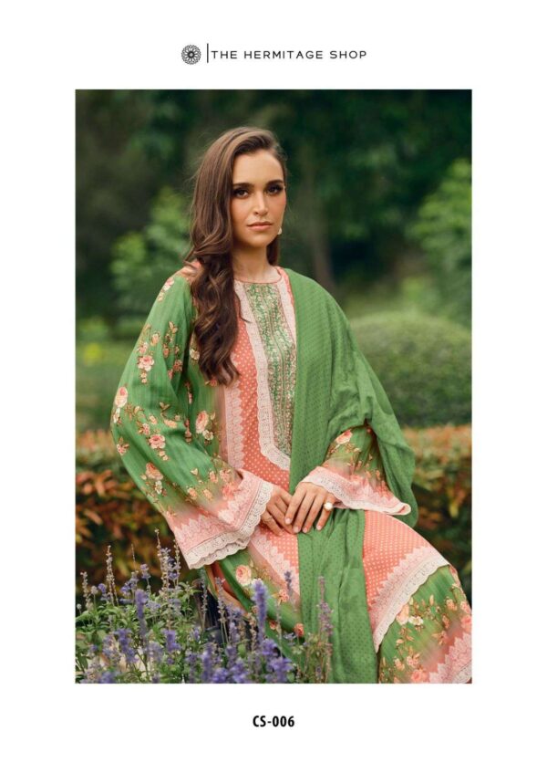 hermitage clothing - cross stitch   hermitage cross stitch 001 006 series cotton embroidered casual wear salwar kameez wholesale surat 14 2025 05 19 16 09 32.jpg hermitage cross stitch 001-006 series cotton embroidered casual wear salwar kameez wholesale surat Catalogue Name : 24th May 2025 Name of Product : hermitage clothing - cross stitch  No of Design : 6 Piece (MOQ : 1 Set) Product Rate Per Piece : ₹ 895 / Per Piece Product Full Catalogue Rate : ₹ 5370 (GST Extra) Full Catalogue Weight : 6 KG Product Type & Size: unstitched Product Details: 
					 CROSS STITCH

BY

THE HERMITAGE SHOP

Fabric
Top - Pure Lawn Cotton  Embroidered 
Top - All over Embroidered Cotton  Lace Work As Per Shown in the pic
Bot -  Pure Reyon 
Dup - Pure Mal - Mal Cotton With Embroidered Cotton  Laces

SET- 06 PCS
PRC - 895 + GST

NO BUBBLES
NO POLYESTER 
NO SYNTHETIC 
  PROMISE
