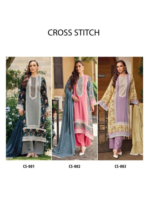hermitage clothing - cross stitch   hermitage cross stitch 001 006 series cotton embroidered casual wear salwar kameez wholesale surat 15 2025 05 19 16 09 32.jpg hermitage cross stitch 001-006 series cotton embroidered casual wear salwar kameez wholesale surat Catalogue Name : 24th May 2025 Name of Product : hermitage clothing - cross stitch  No of Design : 6 Piece (MOQ : 1 Set) Product Rate Per Piece : ₹ 895 / Per Piece Product Full Catalogue Rate : ₹ 5370 (GST Extra) Full Catalogue Weight : 6 KG Product Type & Size: unstitched Product Details: 
					 CROSS STITCH

BY

THE HERMITAGE SHOP

Fabric
Top - Pure Lawn Cotton  Embroidered 
Top - All over Embroidered Cotton  Lace Work As Per Shown in the pic
Bot -  Pure Reyon 
Dup - Pure Mal - Mal Cotton With Embroidered Cotton  Laces

SET- 06 PCS
PRC - 895 + GST

NO BUBBLES
NO POLYESTER 
NO SYNTHETIC 
  PROMISE