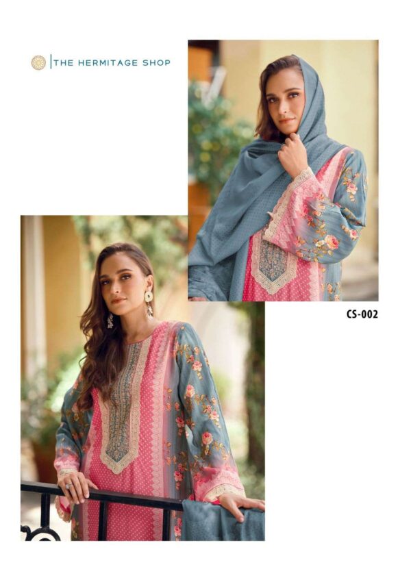 hermitage clothing - cross stitch   hermitage cross stitch 001 006 series cotton embroidered casual wear salwar kameez wholesale surat 3 2025 05 19 16 09 31.jpg hermitage cross stitch 001-006 series cotton embroidered casual wear salwar kameez wholesale surat Catalogue Name : 24th May 2025 Name of Product : hermitage clothing - cross stitch  No of Design : 6 Piece (MOQ : 1 Set) Product Rate Per Piece : ₹ 895 / Per Piece Product Full Catalogue Rate : ₹ 5370 (GST Extra) Full Catalogue Weight : 6 KG Product Type & Size: unstitched Product Details: 
					 CROSS STITCH

BY

THE HERMITAGE SHOP

Fabric
Top - Pure Lawn Cotton  Embroidered 
Top - All over Embroidered Cotton  Lace Work As Per Shown in the pic
Bot -  Pure Reyon 
Dup - Pure Mal - Mal Cotton With Embroidered Cotton  Laces

SET- 06 PCS
PRC - 895 + GST

NO BUBBLES
NO POLYESTER 
NO SYNTHETIC 
  PROMISE