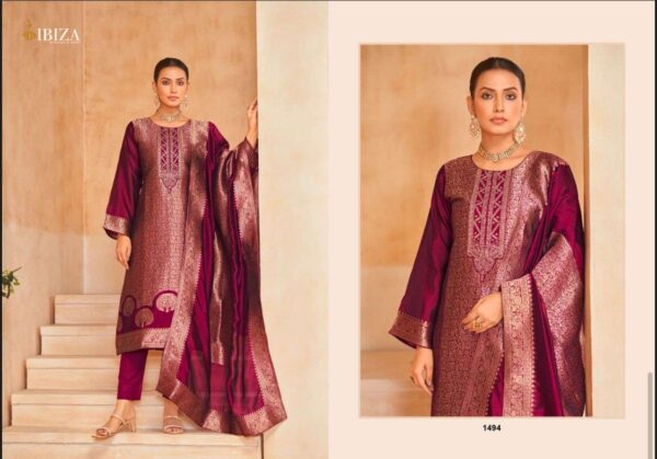 ibiza - sakhi vol-7   ibiza sakhi vol 7 1491 1495 series banglory silk with embroidery work festival wear salwar kameez wholesale surat 2 2025 05 24 12 45 08.jpg ibiza sakhi vol-7 1491-1495 series banglory silk with embroidery work festival wear salwar kameez wholesale surat Catalogue Name : 24th May 2025 Name of Product : ibiza - sakhi vol-7  No of Design : 4 Piece (MOQ : 1 Set) Product Rate Per Piece : ₹ 1795 / Per Piece Product Full Catalogue Rate : ₹ 7180 (GST Extra) Full Catalogue Weight : 4 KG Product Type & Size: unstitched Product Details: 
					 IBIZA

               NEW SERIES     
      (FOUR PIECES POSTER) 

            SAKHI VOL-7

            Fabric Details

Top:-PURE BANGLORY SILK JACQUARD WITH EMBROIDERY WORK
 
Dupatta:-PURE BANGLORY SILK JACQUARD

Bottom:-PURE SANTOON

Designs:-4 PCS

Rate:-1795

Regards
IBIZA LIFESTYLE