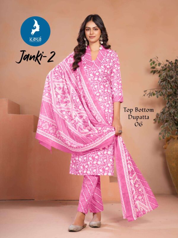 kaya - janki vol-2   kaya janki vol 2 latest designer summer wear readymade salwar kameez wholesaler surat 2 2025 05 31 12 33 30.jpg kaya janki vol-2 latest designer summer wear readymade salwar kameez wholesaler surat Catalogue Name : 31st May 2025 Name of Product : kaya - janki vol-2  No of Design : 6 Piece (MOQ : 1 Set) Product Rate Per Piece : ₹ 570 / Per Piece Product Full Catalogue Rate : ₹ 3420 (GST Extra) Full Catalogue Weight : 6 KG Product Type & Size: M | L | XL | XXL | XXXL Product Details: 
					 DEAR CUSTOMERS

Greeting from KAYA KURTI
(3 PIECE CATALOGUE) 

 JANKI-2 
 
 3 PIECE CONCEPT WITH STRAIGHT CUT

TOP:COTTON PRINT

BOTTOM:COTTON PRINT

DUPATTA:COTTON PRINT

SUPER QUALITY FABRICS 
BEST DESIGNS 
LATEST COLOUR
RICH COMBINATION 
BEST IN RATE
RATE:- 570+Gst
 SIZES:- M L XL 2XL 3XL

:BAG PACKING 
hurry !!!book NOW 
 Limited Editions
 delivery: READY

BOOK YOUR ORDER NOW

ALWAYS WITH YOU
TEAM KAYA