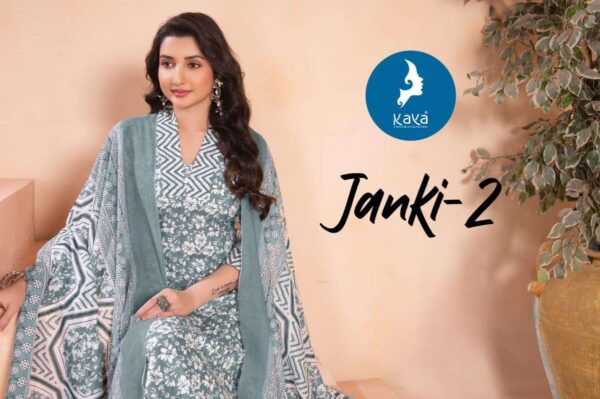 kaya - janki vol-2   kaya janki vol 2 latest designer summer wear readymade salwar kameez wholesaler surat 8 2025 05 31 12 33 30.jpg kaya janki vol-2 latest designer summer wear readymade salwar kameez wholesaler surat Catalogue Name : 31st May 2025 Name of Product : kaya - janki vol-2  No of Design : 6 Piece (MOQ : 1 Set) Product Rate Per Piece : ₹ 570 / Per Piece Product Full Catalogue Rate : ₹ 3420 (GST Extra) Full Catalogue Weight : 6 KG Product Type & Size: M | L | XL | XXL | XXXL Product Details: 
					 DEAR CUSTOMERS

Greeting from KAYA KURTI
(3 PIECE CATALOGUE) 

 JANKI-2 
 
 3 PIECE CONCEPT WITH STRAIGHT CUT

TOP:COTTON PRINT

BOTTOM:COTTON PRINT

DUPATTA:COTTON PRINT

SUPER QUALITY FABRICS 
BEST DESIGNS 
LATEST COLOUR
RICH COMBINATION 
BEST IN RATE
RATE:- 570+Gst
 SIZES:- M L XL 2XL 3XL

:BAG PACKING 
hurry !!!book NOW 
 Limited Editions
 delivery: READY

BOOK YOUR ORDER NOW

ALWAYS WITH YOU
TEAM KAYA
