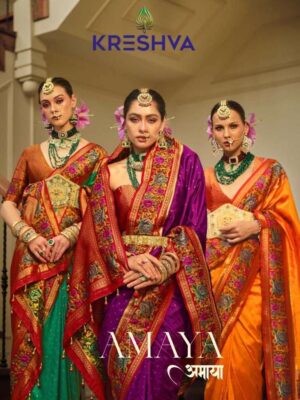 kreshva - amaya   kreshva amaya 445 453 series banarasi silk designer party wear saree buy wholesale surat 2025 05 19.jpeg