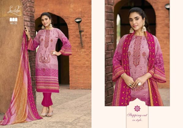 levisha - madhubala vol-6   levisha madhubala vol 6 6013 6020 series pakistani printed with self embroidered suits wholesaler surat 11 2025 05 28 12 07 36.jpg levisha madhubala vol-6 6013-6020 series pakistani printed with self embroidered suits wholesaler surat Catalogue Name : 28th May 2025 Name of Product : levisha - madhubala vol-6  No of Design : 8 Piece (MOQ : 1 Set) Product Rate Per Piece : ₹ 699 / Per Piece Product Full Catalogue Rate : ₹ 5592 (GST Extra) Full Catalogue Weight : 8 KG Product Type & Size: unstitched Product Details: 
					 Levisha® - Make in India

Launches its New Designer Suits 
               Madhubala-6

Fabric Details
Top Cemric Lawn Cotton pakistani Style Printed With Fancy Self Embroidery

Bottom: Cotton Dyed

Dupatta: Mal-Mal Cotton  Print With two Side Border Work Dup

RATE 699 + 
GST 5% 

Design 8

Delivery ready  Confirm now