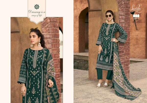 levisha - madhubala vol-6   levisha madhubala vol 6 6013 6020 series pakistani printed with self embroidered suits wholesaler surat 2 2025 05 28 12 07 35.jpg levisha madhubala vol-6 6013-6020 series pakistani printed with self embroidered suits wholesaler surat Catalogue Name : 28th May 2025 Name of Product : levisha - madhubala vol-6  No of Design : 8 Piece (MOQ : 1 Set) Product Rate Per Piece : ₹ 699 / Per Piece Product Full Catalogue Rate : ₹ 5592 (GST Extra) Full Catalogue Weight : 8 KG Product Type & Size: unstitched Product Details: 
					 Levisha® - Make in India

Launches its New Designer Suits 
               Madhubala-6

Fabric Details
Top Cemric Lawn Cotton pakistani Style Printed With Fancy Self Embroidery

Bottom: Cotton Dyed

Dupatta: Mal-Mal Cotton  Print With two Side Border Work Dup

RATE 699 + 
GST 5% 

Design 8

Delivery ready  Confirm now