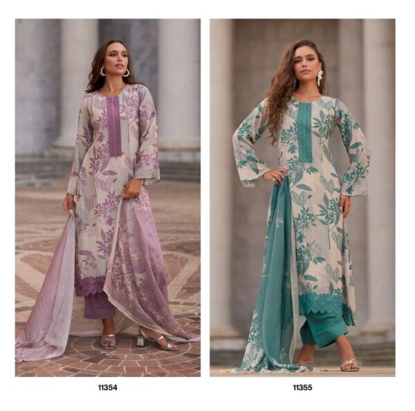 mannrasiya - violetta   mannrasiya violetta 11354 11355 series pure model muslin silk party where salwar kameez wholesale price surat india 5 2025 02 22 15 27 15.jpg mannrasiya violetta 11354-11355 series pure model muslin silk party where salwar kameez wholesale price surat india  Catalogue Name : 26th May 2025 Name of Product : mannrasiya - violetta  No of Design : 4 Piece (MOQ : 1 Set) Product Rate Per Piece : ₹ 1395 / Per Piece Product Full Catalogue Rate : ₹ 5580 (GST Extra) Full Catalogue Weight : 4 KG Product Type & Size: unstitched Product Details: 
					 MANNRASIYA


   Hello Dear customer
We are Launching A New Festive Collction 


              VIOLETTA

 
             Fabric Details 

Top Pure Modal Musline Silk Digital print With Fency Work

Bottom Pure Musline Solid

Dupatta: Pure Musline Digital Print

Designs: 4 PCS

PRICE :-395/- + GST

Book your order fast 