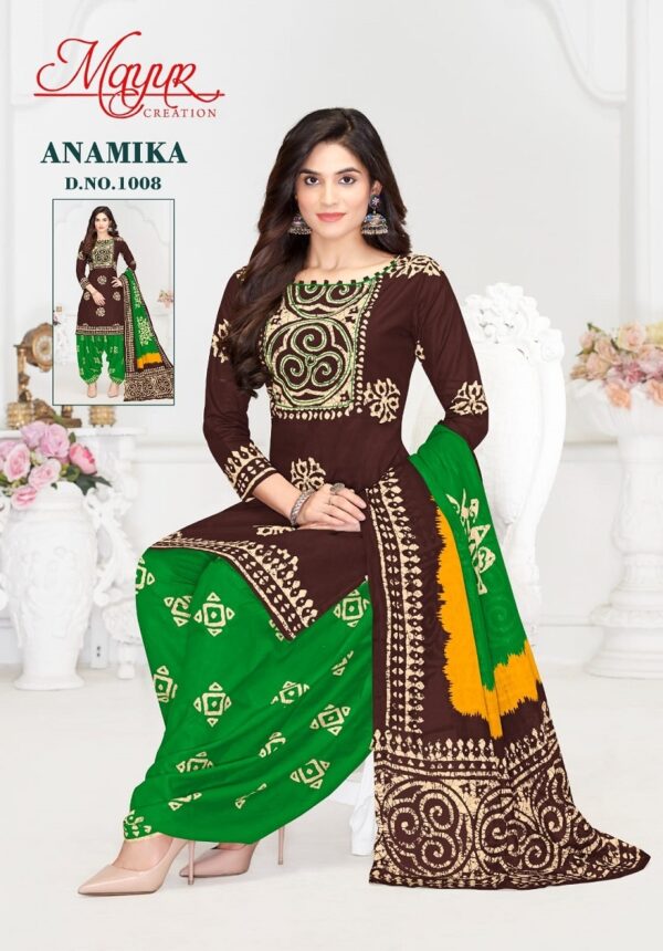 Mayur Anamika Vol-1 series 1001-1010 Pure Cotton wholesale suit  Mayur Anamika Vol-1 series 1001-1010 Pure Cotton wholesale suit , Mayur Anamika Vol-1 series 1001-1010 Pure Cotton wholesale suit  surat, Mayur Anamika Vol-1 series 1001-1010 Pure Cotton wholesale suit  new latest catalog, Mayur Anamika Vol-1 series 1001-1010 Pure Cotton wholesale suit  wholesale surat, Mayur Anamika Vol-1 series 1001-1010 Pure Cotton wholesale suit  single, Mayur Anamika Vol-1 series 1001-1010 Pure Cotton wholesale suit  catalog price, Mayur Anamika Vol-1 series 1001-1010 Pure Cotton wholesale suit  salwar suit, Mayur Anamika Vol-1 series 1001-1010 Pure Cotton wholesale suit  dresses, Mayur Anamika Vol-1 series 1001-1010 Pure Cotton wholesale suit  indian salwar suit, Mayur Anamika Vol-1 series 1001-1010 Pure Cotton wholesale suit  dress material mayur anamika vol 1 series 1001 1010 pure cotton wholesale suit 9 2025 04 30 16 09 33 
                     Mayur Anamika Vol-1 series 1001-1010 Pure Cotton wholesale suit 
                     
                     
                     
                     Specification :
                     
                        
                           
						   
								Product Date:
								30-04-2025
							
                             							
								Name:
								Mayur Anamika Vol-1 Series 1001-1010 Pure Cotton Wholesale Suit 
							
																					
								Cname:
								Anamika Vol-1 
							
														
								Brand:
								Mayur Creation
							
							
														
								Total Design:
								10 Pcs
							
														
														
								Per Piece Rate:
								INR 390
							
														
														
								Full Catalog Rate:
								INR 3900								+ (5 % GST) + Shipping Charge
								
							
														
														
								Weight:
								10 Kg
							
																					
								Moq:
								Minimum 10 Pcs
							
														
														
														
								Type:
								Cotton Ladies Suits, Printed Salwar Kameez, Patiyala Salwar Kameez
							
														
							
							
														
								Fabric:
								
									Pure Cotton								
							
																																																								
														
														
														
								Other Details:
								
	
		
			Catalog
			Mayur Anamika Vol-1 – Dress Material
		
		
			Pcs
			10
		
		
			AVG. Price
			390
		
		
			Full Price
			3900
		
		
			Full Price With Gst
			4095
		
		
			Size
			Unstitched,
		
		
			Fabric
			Pure Cotton
		
		
			Initial Delivery
			4 – 5 Working Days
		
		
			Availability
			Ready to Ship
		
		
			Other Details
			
			Top – Pure Cotton Printed – 2.00 Mtrs
			Bottom – Pure Cotton Printed – 2.50 Mtrs
			Dupatta – Pure Cotton Printed – 2.25 Mtrs