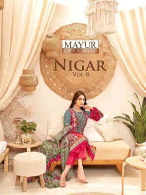 mayur creation - nigar vol-8   mayur creation nigar vol 8 8001 8008 series cotton casual wear designer salwar suit wholesaler surat.jpeg