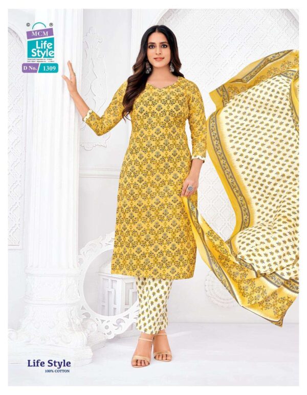 mcm lifestyle - lifestyle vol-13   mcm lifestyle lifestyle vol 13 readymade cotton summer wear salwar kameez online surat 3 2025 05 22 15 22 20.jpg mcm lifestyle lifestyle vol-13 readymade cotton summer wear salwar kameez online surat Catalogue Name : 22nd May 2025 Name of Product : mcm lifestyle - lifestyle vol-13  No of Design : 12 Piece (MOQ : 1 Set) Product Rate Per Piece : ₹ 540 / Per Piece Product Full Catalogue Rate : ₹ 6480 (GST Extra) Full Catalogue Weight : 8 KG Product Type & Size: XS | XL XXL | M | L | XL | XXL | XXXL Product Details: 
					 Dear Esteemed Customer,

 Unveiling our latest Catalogue...

    Life Style Vol-13

 Highlights of the New Collection:
 Designs: 12 (1 Set)
 Packing: Bag Pack

 Updated Prices:
 Mill Pack: ₹ 540 /- (L, XL, XXL)
 M-Size: ₹ 530/-
 3XL Size: ₹ 550/-
 4XL Size: ₹ 560 /-
 5XL Size: ₹ 570 /-

 Dispatch in 3 to 5 days 
  Booking now open!
 Secure your orders and refresh your summer collection today! 

 Warm Regards,
MCM Life Style