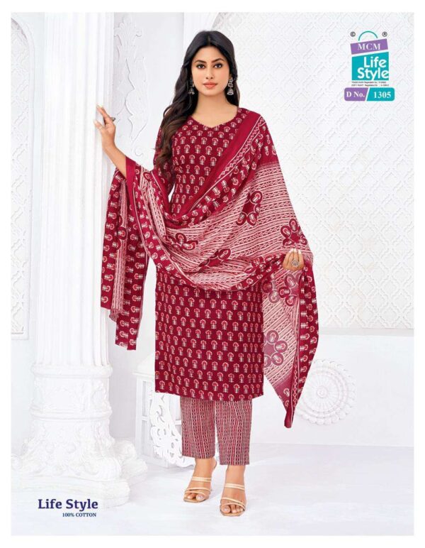 mcm lifestyle - lifestyle vol-13   mcm lifestyle lifestyle vol 13 readymade cotton summer wear salwar kameez online surat 5 2025 05 22 15 22 20.jpg mcm lifestyle lifestyle vol-13 readymade cotton summer wear salwar kameez online surat Catalogue Name : 22nd May 2025 Name of Product : mcm lifestyle - lifestyle vol-13  No of Design : 12 Piece (MOQ : 1 Set) Product Rate Per Piece : ₹ 540 / Per Piece Product Full Catalogue Rate : ₹ 6480 (GST Extra) Full Catalogue Weight : 8 KG Product Type & Size: XS | XL XXL | M | L | XL | XXL | XXXL Product Details: 
					 Dear Esteemed Customer,

 Unveiling our latest Catalogue...

    Life Style Vol-13

 Highlights of the New Collection:
 Designs: 12 (1 Set)
 Packing: Bag Pack

 Updated Prices:
 Mill Pack: ₹ 540 /- (L, XL, XXL)
 M-Size: ₹ 530/-
 3XL Size: ₹ 550/-
 4XL Size: ₹ 560 /-
 5XL Size: ₹ 570 /-

 Dispatch in 3 to 5 days 
  Booking now open!
 Secure your orders and refresh your summer collection today! 

 Warm Regards,
MCM Life Style