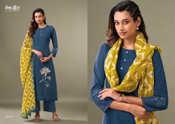 omtex estiva series 7691 lawn cotton wholesale suit  omtex estiva series 7691 lawn cotton wholesale suit, omtex estiva series 7691 lawn cotton wholesale suit surat, omtex estiva series 7691 lawn cotton wholesale suit new latest catalog, omtex estiva series 7691 lawn cotton wholesale suit wholesale surat, omtex estiva series 7691 lawn cotton wholesale suit single, omtex estiva series 7691 lawn cotton wholesale suit catalog price, omtex estiva series 7691 lawn cotton wholesale suit salwar suit, omtex estiva series 7691 lawn cotton wholesale suit dresses, omtex estiva series 7691 lawn cotton wholesale suit indian salwar suit, omtex estiva series 7691 lawn cotton wholesale suit dress material omtex estiva series 7691 lawn cotton wholesale suit 1 2025 05 02 16 46 24 
                     omtex estiva series 7691 lawn cotton wholesale suit
                     
                     
                     
                     Specification :
                     
                        
                           
						   
								Product Date:
								02-05-2025
							
                             							
								Name:
								Omtex Estiva Series 7691 Lawn Cotton Wholesale Suit
							
																					
								Cname:
								Estiva
							
														
								Brand:
								Om Tex
							
							
														
								Total Design:
								4 Pcs
							
														
														
								Per Piece Rate:
								INR 1695
							
														
														
								Full Catalog Rate:
								INR 6780								+ (5 % GST) + Shipping Charge
								
							
														
														
								Weight:
								4 Kg
							
																					
								Moq:
								Minimum 4 Pcs
							
														
														
														
								Type:
								Pakistani Salwar Kameez, Printed Salwar Kameez
							
														
							
							
														
								Fabric:
								
									Lawn Cotton								
							
																																																								
														
														
														
								Other Details:
								
	
		
			
			OMTEX
			Presents
			-
			ESTIVA

			~ TOP ~
			PREMIUM LAWN COTTON EMBROIDERY WITH
			HAND WORK
			~ BOTTOM ~
			PREMIUM LAWN COTTON
			~ DUPATTA ~
			PINE SILK DIGITAL PRINT

			RATE:
			1695/-