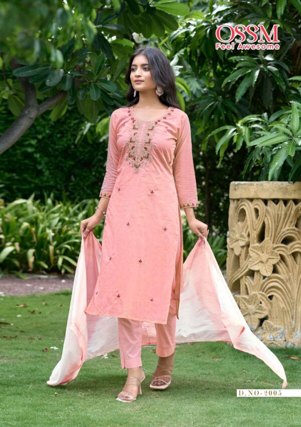 ossm - mantra vol-2   ossm mantra vol 2 2001 2006 series pure cotton embroidered readymade kurti supplier surat 4 2025 05 28 12 38 50.jpg ossm mantra vol-2 2001-2006 series pure cotton embroidered readymade kurti supplier surat Catalogue Name : 28th May 2025 Name of Product : ossm - mantra vol-2  No of Design : 6 Piece (MOQ : 1 Set) Product Rate Per Piece : ₹ 905 / Per Piece Product Full Catalogue Rate : ₹ 5430 (GST Extra) Full Catalogue Weight : 6 KG Product Type & Size: XS | M | L | XL | XXL | XXXL Product Details: 
					 OSSM
Launching New Catalouge

Catalouge :  MANTRA Vol 02

PURE COTTON 3PC SET

Fabric in Top : Pure Cotton 60*60 with Cotton astar
Spec. : Heavy Cotton Embroidery and with pocket
Fabric in Bottom : Pure Cotton
Fabric in Dupatta : Cotton Mal

Sleeves type : 3/4th
No.of Designs : 6
Size : M38, L40, XL42, XXL44, 3XL46, 4XL
Length : 44

Rate : 905+ GST 5%


FEELING AWESOME
THANK YOU
