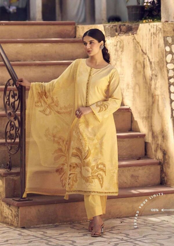 prm trendz - alika   prm trendz alika 12075 12080 series cotton with fancy work ready to unstitched salwar kameez wholesale surat 11 2025 04 09 15 34 26.jpg prm trendz alika 12075-12080 series cotton with fancy work  ready to unstitched salwar kameez wholesale surat Catalogue Name : 23rd May 2025 Name of Product : prm trendz - alika  No of Design : 6 Piece (MOQ : 1 Set) Product Rate Per Piece : ₹ 1199 / Per Piece Product Full Catalogue Rate : ₹ 7194 (GST Extra) Full Catalogue Weight : 6 KG Product Type & Size: unstitched Product Details: 
					 
PRM TRENDZ

            Hello Dear customer
We are Launching A New catlog 

                 ALIKA
         

 
              Fabric Details
     
Top PURE LAWN COTTON WITH FENCY WORK WITH DIGITAL PRINT

Bottom PURE COTTON SOLID

Dupatta PURE BEMBER CHIFFON WITH DIGITAL PRINT

Designs 6  PCS 

Rate1199/- 
Book your order fast 