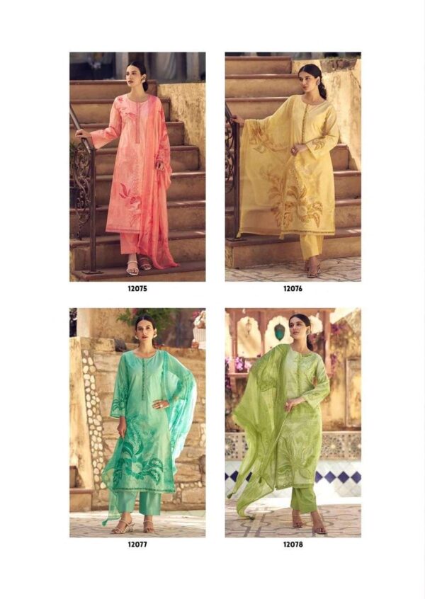 prm trendz - alika   prm trendz alika 12075 12080 series cotton with fancy work ready to unstitched salwar kameez wholesale surat 25 2025 04 09 15 34 26.jpg prm trendz alika 12075-12080 series cotton with fancy work  ready to unstitched salwar kameez wholesale surat Catalogue Name : 23rd May 2025 Name of Product : prm trendz - alika  No of Design : 6 Piece (MOQ : 1 Set) Product Rate Per Piece : ₹ 1199 / Per Piece Product Full Catalogue Rate : ₹ 7194 (GST Extra) Full Catalogue Weight : 6 KG Product Type & Size: unstitched Product Details: 
					 
PRM TRENDZ

            Hello Dear customer
We are Launching A New catlog 

                 ALIKA
         

 
              Fabric Details
     
Top PURE LAWN COTTON WITH FENCY WORK WITH DIGITAL PRINT

Bottom PURE COTTON SOLID

Dupatta PURE BEMBER CHIFFON WITH DIGITAL PRINT

Designs 6  PCS 

Rate1199/- 
Book your order fast 