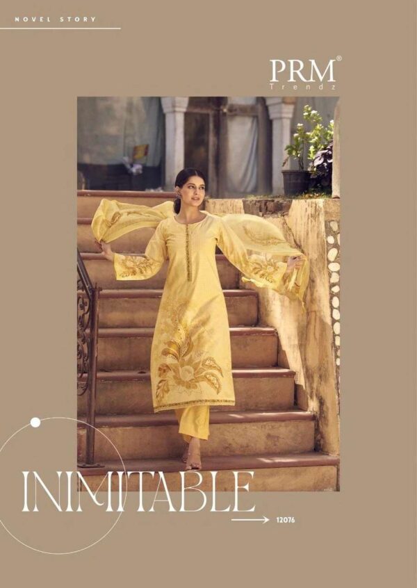prm trendz - alika   prm trendz alika 12075 12080 series cotton with fancy work ready to unstitched salwar kameez wholesale surat 3 2025 04 09 15 34 26.jpg prm trendz alika 12075-12080 series cotton with fancy work  ready to unstitched salwar kameez wholesale surat Catalogue Name : 23rd May 2025 Name of Product : prm trendz - alika  No of Design : 6 Piece (MOQ : 1 Set) Product Rate Per Piece : ₹ 1199 / Per Piece Product Full Catalogue Rate : ₹ 7194 (GST Extra) Full Catalogue Weight : 6 KG Product Type & Size: unstitched Product Details: 
					 
PRM TRENDZ

            Hello Dear customer
We are Launching A New catlog 

                 ALIKA
         

 
              Fabric Details
     
Top PURE LAWN COTTON WITH FENCY WORK WITH DIGITAL PRINT

Bottom PURE COTTON SOLID

Dupatta PURE BEMBER CHIFFON WITH DIGITAL PRINT

Designs 6  PCS 

Rate1199/- 
Book your order fast 