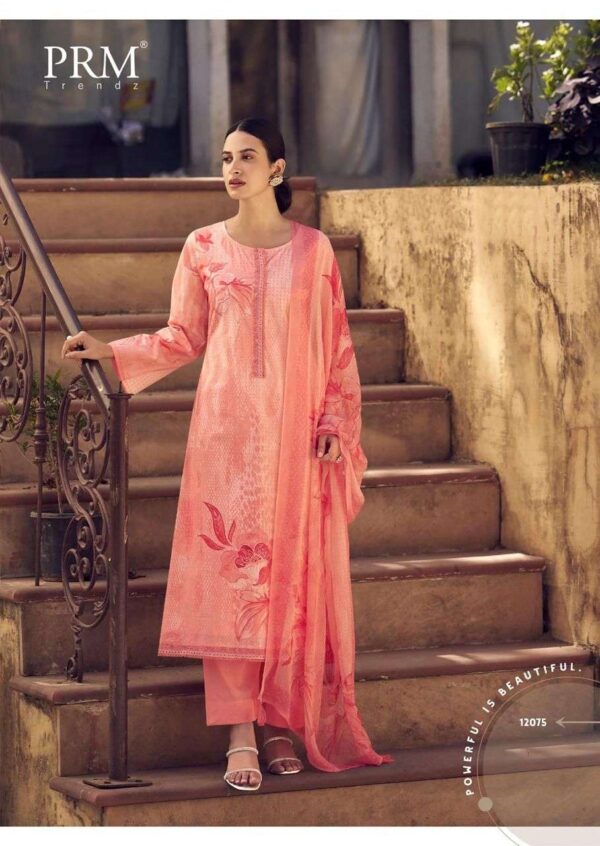 prm trendz - alika   prm trendz alika 12075 12080 series cotton with fancy work ready to unstitched salwar kameez wholesale surat 6 2025 04 09 15 34 26.jpg prm trendz alika 12075-12080 series cotton with fancy work  ready to unstitched salwar kameez wholesale surat Catalogue Name : 23rd May 2025 Name of Product : prm trendz - alika  No of Design : 6 Piece (MOQ : 1 Set) Product Rate Per Piece : ₹ 1199 / Per Piece Product Full Catalogue Rate : ₹ 7194 (GST Extra) Full Catalogue Weight : 6 KG Product Type & Size: unstitched Product Details: 
					 
PRM TRENDZ

            Hello Dear customer
We are Launching A New catlog 

                 ALIKA
         

 
              Fabric Details
     
Top PURE LAWN COTTON WITH FENCY WORK WITH DIGITAL PRINT

Bottom PURE COTTON SOLID

Dupatta PURE BEMBER CHIFFON WITH DIGITAL PRINT

Designs 6  PCS 

Rate1199/- 
Book your order fast 
