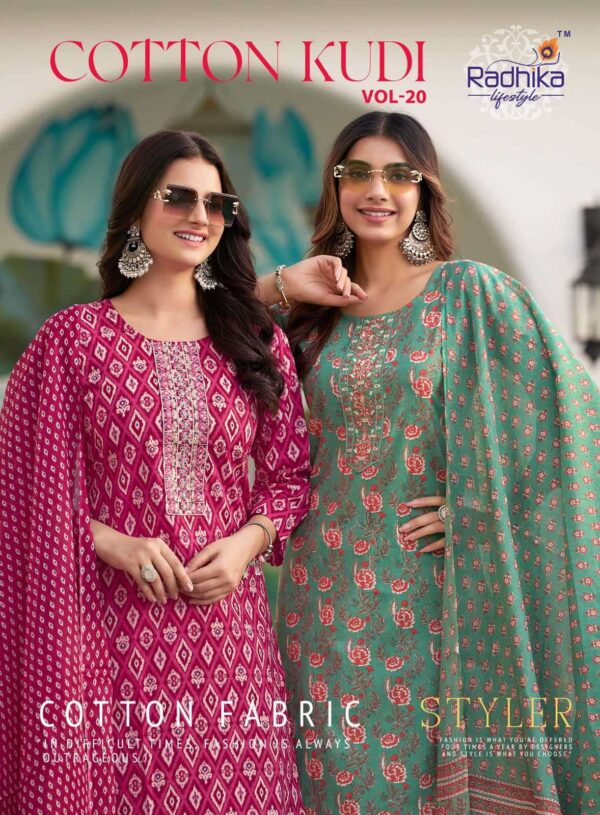 radhika lifestyle - cotton kudi vol 20   radhika lifestyle cotton kudi vol 20 20001 20008 series exclusive designer summer wear readymade kur.jpeg
