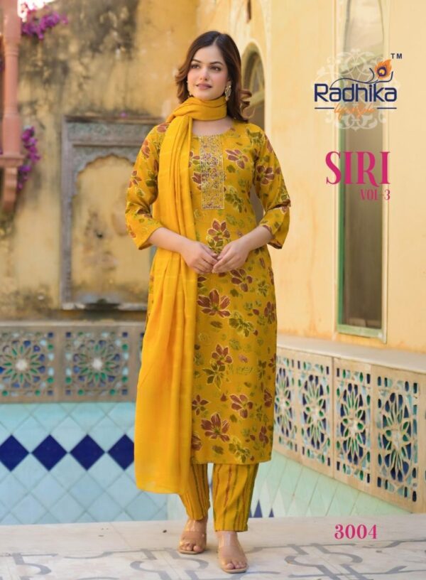 radhika lifestyle siri vol 3 series 3001-3008 rayon capsule wholesale suit  radhika lifestyle siri vol 3 series 3001-3008 rayon capsule wholesale suit , radhika lifestyle siri vol 3 series 3001-3008 rayon capsule wholesale suit  surat, radhika lifestyle siri vol 3 series 3001-3008 rayon capsule wholesale suit  new latest catalog, radhika lifestyle siri vol 3 series 3001-3008 rayon capsule wholesale suit  wholesale surat, radhika lifestyle siri vol 3 series 3001-3008 rayon capsule wholesale suit  single, radhika lifestyle siri vol 3 series 3001-3008 rayon capsule wholesale suit  catalog price, radhika lifestyle siri vol 3 series 3001-3008 rayon capsule wholesale suit  salwar suit, radhika lifestyle siri vol 3 series 3001-3008 rayon capsule wholesale suit  dresses, radhika lifestyle siri vol 3 series 3001-3008 rayon capsule wholesale suit  indian salwar suit, radhika lifestyle siri vol 3 series 3001-3008 rayon capsule wholesale suit  dress material radhika lifestyle siri vol 3 series 3001 3008 rayon capsule wholesale suit 10 2025 05 02 16 40 47 
                     radhika lifestyle siri vol 3 series 3001-3008 rayon capsule wholesale suit 
                     
                     
                     
                     Specification :
                     
                        
                           
						   
								Product Date:
								02-05-2025
							
                             							
								Name:
								Radhika Lifestyle Siri Vol 3 Series 3001-3008 Rayon Capsule Wholesale Suit 
							
																					
								Cname:
								 Siri Vol 3 
							
														
								Brand:
								Radhika Fashion
							
							
														
								Total Design:
								8 Pcs
							
														
														
								Per Piece Rate:
								INR 499
							
														
														
								Full Catalog Rate:
								INR 3992								+ (5 % GST) + Shipping Charge
								
							
														
														
								Weight:
								8 Kg
							
																					
								Moq:
								Minimum 8 Pcs
							
														
														
														
								Type:
								Designer Salwar Kameez, Readymade Suits
							
														
							
							
														
								Fabric:
								
									Fancy Rayon								
							
																																																								
														
														
														
								Other Details:
								
	
		
			
			RADHIKA lifestyle  

			Catloug name : SIRI VOL 3            
			Kurti pant dupptta

			✨Details
			👗Fabrics - REYON CAPSULE FOIL PRINT
			DUPPTTA CHANDERI JACQUARD

			🎗Size -  S(18)M(19) L(20) XL(21) XXL(22) 3xl(23)
			  
			🌈 Length --> 45 to 46📐

			☣Designs- 8

			RATE :- 499➕GST*
			 