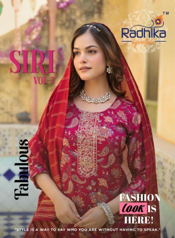 radhika lifestyle siri vol 3 series 3001-3008 rayon capsule wholesale suit  radhika lifestyle siri vol 3 series 3001-3008 rayon capsule wholesale suit , radhika lifestyle siri vol 3 series 3001-3008 rayon capsule wholesale suit  surat, radhika lifestyle siri vol 3 series 3001-3008 rayon capsule wholesale suit  new latest catalog, radhika lifestyle siri vol 3 series 3001-3008 rayon capsule wholesale suit  wholesale surat, radhika lifestyle siri vol 3 series 3001-3008 rayon capsule wholesale suit  single, radhika lifestyle siri vol 3 series 3001-3008 rayon capsule wholesale suit  catalog price, radhika lifestyle siri vol 3 series 3001-3008 rayon capsule wholesale suit  salwar suit, radhika lifestyle siri vol 3 series 3001-3008 rayon capsule wholesale suit  dresses, radhika lifestyle siri vol 3 series 3001-3008 rayon capsule wholesale suit  indian salwar suit, radhika lifestyle siri vol 3 series 3001-3008 rayon capsule wholesale suit  dress material radhika lifestyle siri vol 3 series 3001 3008 rayon capsule wholesale suit 2 2025 05 02 16 40 46 
                     radhika lifestyle siri vol 3 series 3001-3008 rayon capsule wholesale suit 
                     
                     
                     
                     Specification :
                     
                        
                           
						   
								Product Date:
								02-05-2025
							
                             							
								Name:
								Radhika Lifestyle Siri Vol 3 Series 3001-3008 Rayon Capsule Wholesale Suit 
							
																					
								Cname:
								 Siri Vol 3 
							
														
								Brand:
								Radhika Fashion
							
							
														
								Total Design:
								8 Pcs
							
														
														
								Per Piece Rate:
								INR 499
							
														
														
								Full Catalog Rate:
								INR 3992								+ (5 % GST) + Shipping Charge
								
							
														
														
								Weight:
								8 Kg
							
																					
								Moq:
								Minimum 8 Pcs
							
														
														
														
								Type:
								Designer Salwar Kameez, Readymade Suits
							
														
							
							
														
								Fabric:
								
									Fancy Rayon								
							
																																																								
														
														
														
								Other Details:
								
	
		
			
			RADHIKA lifestyle  

			Catloug name : SIRI VOL 3            
			Kurti pant dupptta

			✨Details
			👗Fabrics - REYON CAPSULE FOIL PRINT
			DUPPTTA CHANDERI JACQUARD

			🎗Size -  S(18)M(19) L(20) XL(21) XXL(22) 3xl(23)
			  
			🌈 Length --> 45 to 46📐

			☣Designs- 8

			RATE :- 499➕GST*
			 