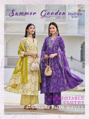 radhika lifestyle - summer garden vol-1   radhika lifestyle summer garden vol 1 1001 1008 series fancy embroidered cotton kurti supplier surat.jpeg