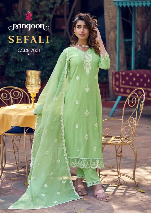 rangoon sefali series 7001-7004 viscose khadi wholesale suit - Image 2