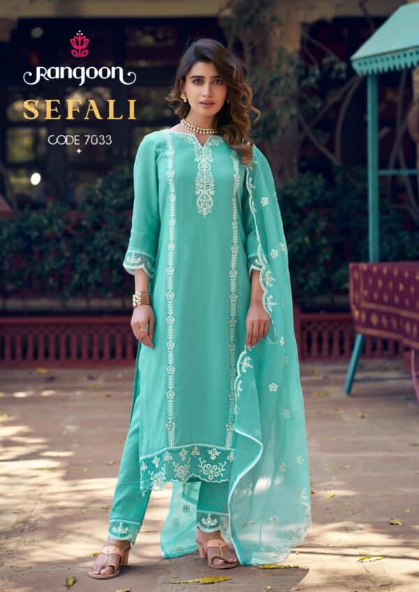 rangoon sefali series 7001-7004 viscose khadi wholesale suit - Image 3