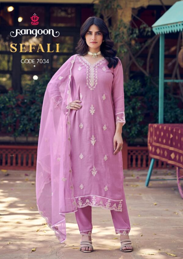 rangoon sefali series 7001-7004 viscose khadi wholesale suit - Image 5