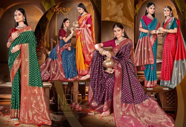 Saroj Gulaab Silk swarovski vol.5 series 1001-1006 soft silk wholesale saree  Saroj Gulaab Silk swarovski vol.5 series 1001-1006 soft silk wholesale saree, Saroj Gulaab Silk swarovski vol.5 series 1001-1006 soft silk wholesale saree surat, Saroj Gulaab Silk swarovski vol.5 series 1001-1006 soft silk wholesale saree new latest catalog, Saroj Gulaab Silk swarovski vol.5 series 1001-1006 soft silk wholesale saree wholesale surat, Saroj Gulaab Silk swarovski vol.5 series 1001-1006 soft silk wholesale saree single, Saroj Gulaab Silk swarovski vol.5 series 1001-1006 soft silk wholesale saree catalog price, Saroj Gulaab Silk swarovski vol.5 series 1001-1006 soft silk wholesale saree salwar suit, Saroj Gulaab Silk swarovski vol.5 series 1001-1006 soft silk wholesale saree dresses, Saroj Gulaab Silk swarovski vol.5 series 1001-1006 soft silk wholesale saree indian salwar suit, Saroj Gulaab Silk swarovski vol.5 series 1001-1006 soft silk wholesale saree dress material saroj gulaab silk swarovski vol 5 series 1001 1006 soft silk wholesale saree 1 2025 05 12 09 36 37 
                     Saroj Gulaab Silk swarovski vol.5 series 1001-1006 soft silk wholesale saree
                     
                     
                     
                     Specification :
                     
                        
                           
						   
								Product Date:
								12-05-2025
							
                             							
								Name:
								Saroj Gulaab Silk Swarovski Vol.5 Series 1001-1006 Soft Silk Wholesale Saree
							
																					
								Cname:
								Gulaab Silk Swarovski Vol.5 
							
														
								Brand:
								Saroj Textile
							
							
														
								Total Design:
								6 Pcs
							
														
														
								Per Piece Rate:
								INR 1115
							
														
														
								Full Catalog Rate:
								INR 6690								+ (5 % GST) + Shipping Charge
								
							
														
														
								Weight:
								6 Kg
							
																					
								Moq:
								Minimum 6 Pcs
							
														
														
														
								Type:
								Silk Saree
							
														
							
							
														
								Fabric:
								
									Soft Silk								
							
																																																								
														
														
														
								Other Details:
								Gulaab Silk Swaroski vol.5

Soft Silk Contrast Rich Pallu With Heavy Swaroski Work

Rate-₹1115/- 