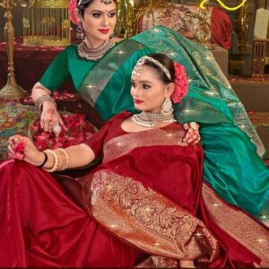 Saroj Rajvaibhav satin sarovski vol.2 series 1001-1004 satin silk saree