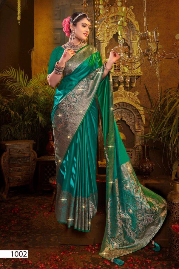 Saroj Rajvaibhav satin sarovski vol.2 series 1001-1004 satin silk saree  Saroj Rajvaibhav satin sarovski vol.2 series 1001-1004 satin silk saree, Saroj Rajvaibhav satin sarovski vol.2 series 1001-1004 satin silk saree surat, Saroj Rajvaibhav satin sarovski vol.2 series 1001-1004 satin silk saree new latest catalog, Saroj Rajvaibhav satin sarovski vol.2 series 1001-1004 satin silk saree wholesale surat, Saroj Rajvaibhav satin sarovski vol.2 series 1001-1004 satin silk saree single, Saroj Rajvaibhav satin sarovski vol.2 series 1001-1004 satin silk saree catalog price, Saroj Rajvaibhav satin sarovski vol.2 series 1001-1004 satin silk saree salwar suit, Saroj Rajvaibhav satin sarovski vol.2 series 1001-1004 satin silk saree dresses, Saroj Rajvaibhav satin sarovski vol.2 series 1001-1004 satin silk saree indian salwar suit, Saroj Rajvaibhav satin sarovski vol.2 series 1001-1004 satin silk saree dress material saroj rajvaibhav satin sarovski vol 2 series 1001 1004 satin silk saree 3 2025 05 03 19 58 47 
                     Saroj Rajvaibhav satin sarovski vol.2 series 1001-1004 satin silk saree
                     
                     
                     
                     Specification :
                     
                        
                           
						   
								Product Date:
								03-05-2025
							
                             							
								Name:
								Saroj Rajvaibhav Satin Sarovski Vol.2 Series 1001-1004 Satin Silk Saree
							
																					
								Cname:
								 Rajvaibhav Satin Sarovski Vol.2
							
														
								Brand:
								Saroj Textile
							
							
														
								Total Design:
								4 Pcs
							
														
														
								Per Piece Rate:
								INR 1475
							
														
														
								Full Catalog Rate:
								INR 5900								+ (5 % GST) + Shipping Charge
								
							
														
														
								Weight:
								4 Kg
							
																					
								Moq:
								Minimum 4 Pcs
							
														
														
														
								Type:
								Silk Saree
							
														
							
							
														
								Fabric:
								
									Satin Silk								
							
																																																								
														
														
														
								Other Details:
								
	
		
			
			RajVaibhav Sattin Swaroski Vol.2
			 

			Pure Sattin Silk With Swarovski Rich Pallu Saree

			Rate-1475