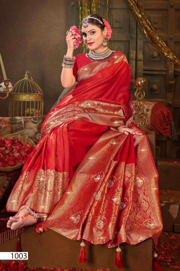 Saroj Rajvaibhav satin sarovski vol.2 series 1001-1004 satin silk saree  Saroj Rajvaibhav satin sarovski vol.2 series 1001-1004 satin silk saree, Saroj Rajvaibhav satin sarovski vol.2 series 1001-1004 satin silk saree surat, Saroj Rajvaibhav satin sarovski vol.2 series 1001-1004 satin silk saree new latest catalog, Saroj Rajvaibhav satin sarovski vol.2 series 1001-1004 satin silk saree wholesale surat, Saroj Rajvaibhav satin sarovski vol.2 series 1001-1004 satin silk saree single, Saroj Rajvaibhav satin sarovski vol.2 series 1001-1004 satin silk saree catalog price, Saroj Rajvaibhav satin sarovski vol.2 series 1001-1004 satin silk saree salwar suit, Saroj Rajvaibhav satin sarovski vol.2 series 1001-1004 satin silk saree dresses, Saroj Rajvaibhav satin sarovski vol.2 series 1001-1004 satin silk saree indian salwar suit, Saroj Rajvaibhav satin sarovski vol.2 series 1001-1004 satin silk saree dress material saroj rajvaibhav satin sarovski vol 2 series 1001 1004 satin silk saree 4 2025 05 03 19 58 47 
                     Saroj Rajvaibhav satin sarovski vol.2 series 1001-1004 satin silk saree
                     
                     
                     
                     Specification :
                     
                        
                           
						   
								Product Date:
								03-05-2025
							
                             							
								Name:
								Saroj Rajvaibhav Satin Sarovski Vol.2 Series 1001-1004 Satin Silk Saree
							
																					
								Cname:
								 Rajvaibhav Satin Sarovski Vol.2
							
														
								Brand:
								Saroj Textile
							
							
														
								Total Design:
								4 Pcs
							
														
														
								Per Piece Rate:
								INR 1475
							
														
														
								Full Catalog Rate:
								INR 5900								+ (5 % GST) + Shipping Charge
								
							
														
														
								Weight:
								4 Kg
							
																					
								Moq:
								Minimum 4 Pcs
							
														
														
														
								Type:
								Silk Saree
							
														
							
							
														
								Fabric:
								
									Satin Silk								
							
																																																								
														
														
														
								Other Details:
								
	
		
			
			RajVaibhav Sattin Swaroski Vol.2
			 

			Pure Sattin Silk With Swarovski Rich Pallu Saree

			Rate-1475