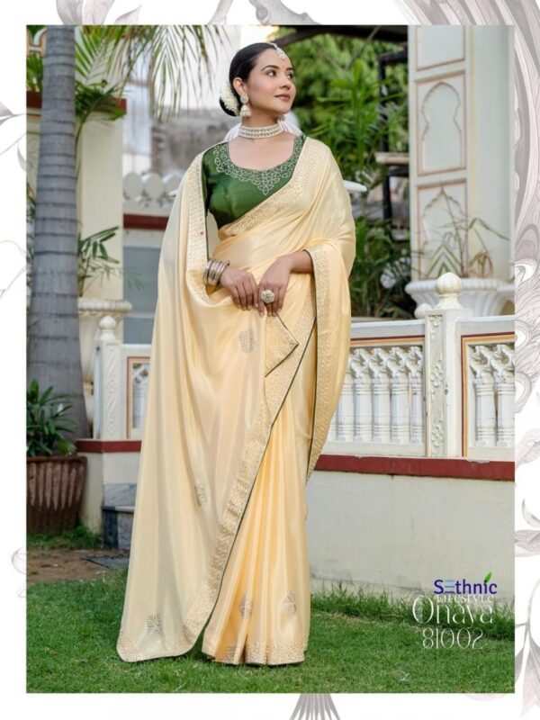 sethnic lifestyle onaya series 81001-81002 ultrasoft chinon wholesale saree  sethnic lifestyle onaya series 81001-81002 ultrasoft chinon wholesale saree, sethnic lifestyle onaya series 81001-81002 ultrasoft chinon wholesale saree surat, sethnic lifestyle onaya series 81001-81002 ultrasoft chinon wholesale saree new latest catalog, sethnic lifestyle onaya series 81001-81002 ultrasoft chinon wholesale saree wholesale surat, sethnic lifestyle onaya series 81001-81002 ultrasoft chinon wholesale saree single, sethnic lifestyle onaya series 81001-81002 ultrasoft chinon wholesale saree catalog price, sethnic lifestyle onaya series 81001-81002 ultrasoft chinon wholesale saree salwar suit, sethnic lifestyle onaya series 81001-81002 ultrasoft chinon wholesale saree dresses, sethnic lifestyle onaya series 81001-81002 ultrasoft chinon wholesale saree indian salwar suit, sethnic lifestyle onaya series 81001-81002 ultrasoft chinon wholesale saree dress material sethnic lifestyle onaya series 81001 81002 ultrasoft chinon wholesale saree 1 2025 05 13 16 40 50 
                     sethnic lifestyle onaya series 81001-81002 ultrasoft chinon wholesale saree
                     
                     
                     
                     Specification :
                     
                        
                           
						   
								Product Date:
								13-05-2025
							
                             							
								Name:
								Sethnic Lifestyle Onaya Series 81001-81002 Ultrasoft Chinon Wholesale Saree
							
																					
								Cname:
								Onaya 
							
														
								Brand:
								
							
							
														
								Total Design:
								2 Pcs
							
														
														
								Per Piece Rate:
								INR 1495
							
														
														
								Full Catalog Rate:
								INR 2990								+ (5 % GST) + Shipping Charge
								
							
														
														
								Weight:
								2 Kg
							
																					
								Moq:
								Minimum 2 Pcs
							
														
														
														
								Type:
								Printed Sarees
							
														
							
							
														
								Fabric:
								
									Chinon								
							
																																																								
														
														
														
								Other Details:
								
	
		
			
			Draped in dreamy Chinnon, this edit showcases delicate bead and zarkan handwork on the patta with scattered buttas all over. Paired with a contrast blouse featuring zarkan-accented neckline, it’s crafted for poised celebrations.

			Brand : Sethnic Lifestyle

			Catalog Name : Onaya

			Series : 81001 TO 81002

			Saree Fabric : Ultrasoft Chinnon

			Work : Broad Handwork Patta (Beads & Zarkan), Scattered Handwork Butta all Over Saree

			Blouse : Contrast Chinon Blouse with accented Neck design with Zarkan & Handwork Sleeve Patta

			Embellishment : Fine Contrast Piping for an Elegant Look

			Rate : 1495/- +5% Gst

			Occasion:  Party Wear ,Festival Wear