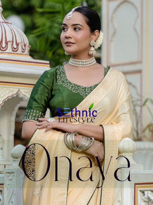 sethnic lifestyle onaya series 81001-81002 ultrasoft chinon wholesale saree  sethnic lifestyle onaya series 81001-81002 ultrasoft chinon wholesale saree, sethnic lifestyle onaya series 81001-81002 ultrasoft chinon wholesale saree surat, sethnic lifestyle onaya series 81001-81002 ultrasoft chinon wholesale saree new latest catalog, sethnic lifestyle onaya series 81001-81002 ultrasoft chinon wholesale saree wholesale surat, sethnic lifestyle onaya series 81001-81002 ultrasoft chinon wholesale saree single, sethnic lifestyle onaya series 81001-81002 ultrasoft chinon wholesale saree catalog price, sethnic lifestyle onaya series 81001-81002 ultrasoft chinon wholesale saree salwar suit, sethnic lifestyle onaya series 81001-81002 ultrasoft chinon wholesale saree dresses, sethnic lifestyle onaya series 81001-81002 ultrasoft chinon wholesale saree indian salwar suit, sethnic lifestyle onaya series 81001-81002 ultrasoft chinon wholesale saree dress material sethnic lifestyle onaya series 81001 81002 ultrasoft chinon wholesale saree 2 2025 05 13 16 40 51 
                     sethnic lifestyle onaya series 81001-81002 ultrasoft chinon wholesale saree
                     
                     
                     
                     Specification :
                     
                        
                           
						   
								Product Date:
								13-05-2025
							
                             							
								Name:
								Sethnic Lifestyle Onaya Series 81001-81002 Ultrasoft Chinon Wholesale Saree
							
																					
								Cname:
								Onaya 
							
														
								Brand:
								
							
							
														
								Total Design:
								2 Pcs
							
														
														
								Per Piece Rate:
								INR 1495
							
														
														
								Full Catalog Rate:
								INR 2990								+ (5 % GST) + Shipping Charge
								
							
														
														
								Weight:
								2 Kg
							
																					
								Moq:
								Minimum 2 Pcs
							
														
														
														
								Type:
								Printed Sarees
							
														
							
							
														
								Fabric:
								
									Chinon								
							
																																																								
														
														
														
								Other Details:
								
	
		
			
			Draped in dreamy Chinnon, this edit showcases delicate bead and zarkan handwork on the patta with scattered buttas all over. Paired with a contrast blouse featuring zarkan-accented neckline, it’s crafted for poised celebrations.

			Brand : Sethnic Lifestyle

			Catalog Name : Onaya

			Series : 81001 TO 81002

			Saree Fabric : Ultrasoft Chinnon

			Work : Broad Handwork Patta (Beads & Zarkan), Scattered Handwork Butta all Over Saree

			Blouse : Contrast Chinon Blouse with accented Neck design with Zarkan & Handwork Sleeve Patta

			Embellishment : Fine Contrast Piping for an Elegant Look

			Rate : 1495/- +5% Gst

			Occasion:  Party Wear ,Festival Wear