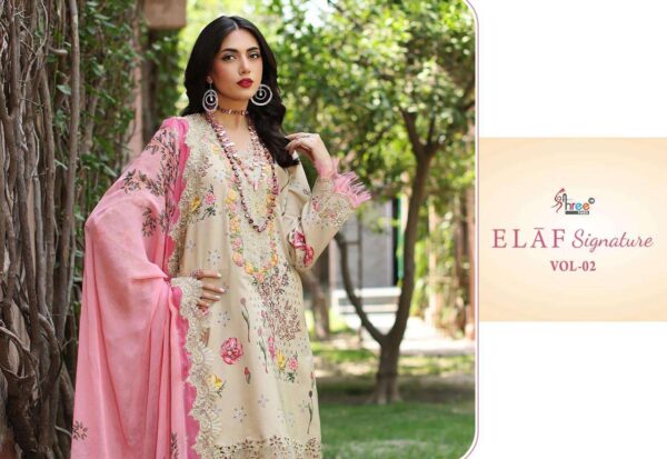 shree fabs - elaf signature vol 2   shree fabs elaf signature vol 2 heavy embroidered designer salwar kameez wholesale surat 2 2025 05 19 11 14 49.jpg shree fabs elaf signature vol 2 heavy embroidered designer salwar kameez wholesale surat Catalogue Name : 19th May 2025 Name of Product : shree fabs - elaf signature vol 2  No of Design : 6 Piece (MOQ : 1 Set) Product Rate Per Piece : ₹ 750 / Per Piece Product Full Catalogue Rate : ₹ 4500 (GST Extra) Full Catalogue Weight : 6 KG Product Type & Size: unstitched Product Details: 
					 *ELAF SIGNATURE VOL-02*

TOP pure lawn cotton print with heavy patch Embrodery 

Bottom semi lawn print / dyed

Duppta siffon 

Designs 6

Rate 750 + gst siffon

        

SHREE FABS SURAT