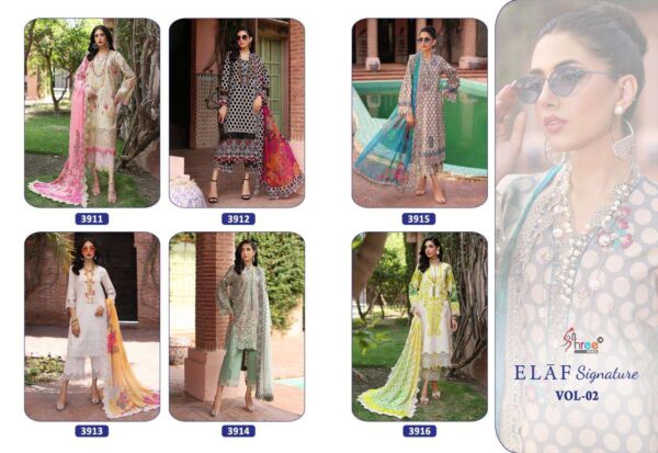 shree fabs - elaf signature vol 2   shree fabs elaf signature vol 2 heavy embroidered designer salwar kameez wholesale surat 7 2025 05 19 11 14 49.jpg shree fabs elaf signature vol 2 heavy embroidered designer salwar kameez wholesale surat Catalogue Name : 19th May 2025 Name of Product : shree fabs - elaf signature vol 2  No of Design : 6 Piece (MOQ : 1 Set) Product Rate Per Piece : ₹ 750 / Per Piece Product Full Catalogue Rate : ₹ 4500 (GST Extra) Full Catalogue Weight : 6 KG Product Type & Size: unstitched Product Details: 
					 *ELAF SIGNATURE VOL-02*

TOP pure lawn cotton print with heavy patch Embrodery 

Bottom semi lawn print / dyed

Duppta siffon 

Designs 6

Rate 750 + gst siffon

        

SHREE FABS SURAT