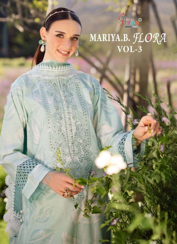 shree fabs - maria b floravol-3   shree fabs maria b floravol 3 3835 3840 series cotton printed casual wear salwar suit supplier surat.jpeg