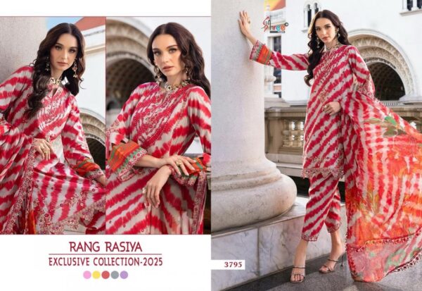 shree fabs rang rasiya series 3791-3795 cotton wholesale suit  shree fabs rang rasiya series 3791-3795 cotton wholesale suit , shree fabs rang rasiya series 3791-3795 cotton wholesale suit  surat, shree fabs rang rasiya series 3791-3795 cotton wholesale suit  new latest catalog, shree fabs rang rasiya series 3791-3795 cotton wholesale suit  wholesale surat, shree fabs rang rasiya series 3791-3795 cotton wholesale suit  single, shree fabs rang rasiya series 3791-3795 cotton wholesale suit  catalog price, shree fabs rang rasiya series 3791-3795 cotton wholesale suit  salwar suit, shree fabs rang rasiya series 3791-3795 cotton wholesale suit  dresses, shree fabs rang rasiya series 3791-3795 cotton wholesale suit  indian salwar suit, shree fabs rang rasiya series 3791-3795 cotton wholesale suit  dress material shree fabs rang rasiya series 3791 3795 cotton wholesale suit 10 2025 05 06 14 22 10 
                     shree fabs rang rasiya series 3791-3795 cotton wholesale suit 
                     
                     
                     
                     Specification :
                     
                        
                           
						   
								Product Date:
								06-05-2025
							
                             							
								Name:
								Shree Fabs Rang Rasiya Series 3791-3795 Cotton Wholesale Suit 
							
																					
								Cname:
								Rang Rasiya
							
														
								Brand:
								Shree Fab
							
							
														
								Total Design:
								5 Pcs
							
														
														
								Per Piece Rate:
								INR 899
							
														
														
								Full Catalog Rate:
								INR 4495								+ (5 % GST) + Shipping Charge
								
							
														
														
								Weight:
								5 Kg
							
																					
								Moq:
								Minimum 5 Pcs
							
														
														
														
								Type:
								Pakistani Salwar Kameez, Printed Salwar Kameez
							
														
							
							
														
								Fabric:
								
									Cotton								
							
																																																								
														
														
														
								Other Details:
								
	
		
			
			Rang rasiya exclusive collection-2025 

			Top pure cotton print with SELF Embroidery & patch work

			Bottom semi lawn

			Duppta siffon/ cotton print with EMBROIDERED

			Designs 5

			Rate 850 + gst siffon

			         899 + gst cotton

			Shree fabs surat©️