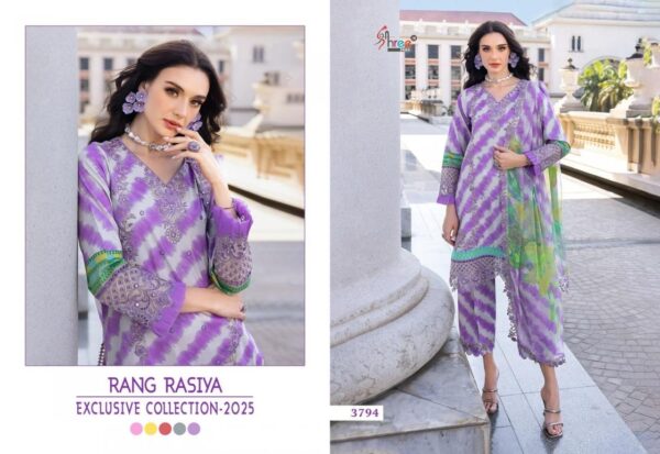 shree fabs rang rasiya series 3791-3795 cotton wholesale suit  shree fabs rang rasiya series 3791-3795 cotton wholesale suit , shree fabs rang rasiya series 3791-3795 cotton wholesale suit  surat, shree fabs rang rasiya series 3791-3795 cotton wholesale suit  new latest catalog, shree fabs rang rasiya series 3791-3795 cotton wholesale suit  wholesale surat, shree fabs rang rasiya series 3791-3795 cotton wholesale suit  single, shree fabs rang rasiya series 3791-3795 cotton wholesale suit  catalog price, shree fabs rang rasiya series 3791-3795 cotton wholesale suit  salwar suit, shree fabs rang rasiya series 3791-3795 cotton wholesale suit  dresses, shree fabs rang rasiya series 3791-3795 cotton wholesale suit  indian salwar suit, shree fabs rang rasiya series 3791-3795 cotton wholesale suit  dress material shree fabs rang rasiya series 3791 3795 cotton wholesale suit 8 2025 05 06 14 22 10 
                     shree fabs rang rasiya series 3791-3795 cotton wholesale suit 
                     
                     
                     
                     Specification :
                     
                        
                           
						   
								Product Date:
								06-05-2025
							
                             							
								Name:
								Shree Fabs Rang Rasiya Series 3791-3795 Cotton Wholesale Suit 
							
																					
								Cname:
								Rang Rasiya
							
														
								Brand:
								Shree Fab
							
							
														
								Total Design:
								5 Pcs
							
														
														
								Per Piece Rate:
								INR 899
							
														
														
								Full Catalog Rate:
								INR 4495								+ (5 % GST) + Shipping Charge
								
							
														
														
								Weight:
								5 Kg
							
																					
								Moq:
								Minimum 5 Pcs
							
														
														
														
								Type:
								Pakistani Salwar Kameez, Printed Salwar Kameez
							
														
							
							
														
								Fabric:
								
									Cotton								
							
																																																								
														
														
														
								Other Details:
								
	
		
			
			Rang rasiya exclusive collection-2025 

			Top pure cotton print with SELF Embroidery & patch work

			Bottom semi lawn

			Duppta siffon/ cotton print with EMBROIDERED

			Designs 5

			Rate 850 + gst siffon

			         899 + gst cotton

			Shree fabs surat©️