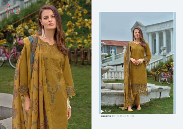 shree fabs - tasrif vol-3   shree fabs tasrif vol 3 3001 3006 series cotton with embroidered salwar suit wholesaler surat 3 2025 05 27 15 52 43.jpg shree fabs tasrif vol-3 3001-3006 series cotton with embroidered salwar suit wholesaler surat Catalogue Name : 27th May 2025 Name of Product : shree fabs - tasrif vol-3  No of Design : 6 Piece (MOQ : 1 Set) Product Rate Per Piece : ₹ 1099 / Per Piece Product Full Catalogue Rate : ₹ 6594 (GST Extra) Full Catalogue Weight : 6 KG Product Type & Size: unstitched Product Details: 
					 TASRIF PREMIUM EMBRODERD LAWN DUPATTA VOL-3*

TOP 
PURE LAWN COTTON WITH HEAVY SELF EMBRODERY 

BOTTOM 
SEMILAWN

DUPPTA 
DIGITAL PRINT CHIFFON 

DESIGNS 6

RATE:- 1099 + gst CHIFFON 
   
      

Shree fabs surat©️