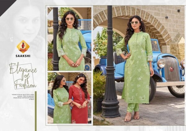 shruti suit paheli vol 1 cotton linen kurti with bottom - Image 2