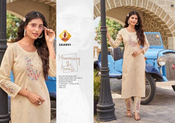 shruti suit paheli vol 1 cotton linen kurti with bottom - Image 4