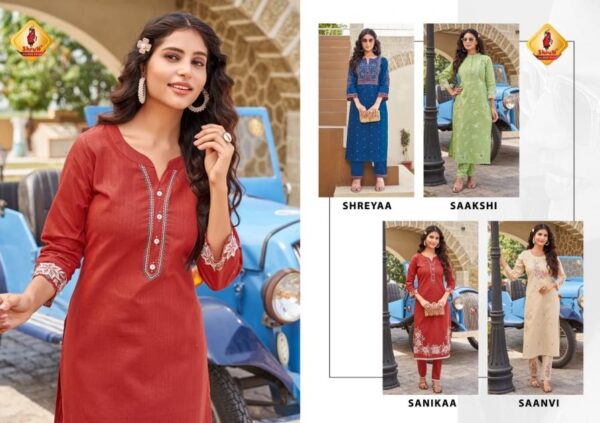shruti suit paheli vol 1 cotton linen kurti with bottom - Image 5