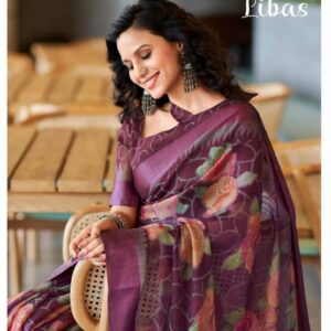 siddharth silk mills libas series 23001-23009 cotton brasso wholesale saree